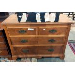 Edwardian oak chest of two short and two long draw