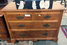Edwardian oak chest of two short and two long draw