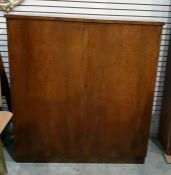 Dwarf walnut veneered two-door cupboard, 107cm wid