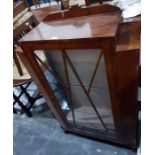 Early 20th century walnut display cabinet, the ast