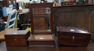 Small Edwardian wall mirror with rectangular bevel