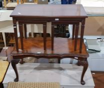 20th century walnut shaped top coffee table with m