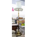 Brass extending standard lamp, the column with tur