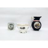 Victorian pottery baluster-shaped jug, black matt