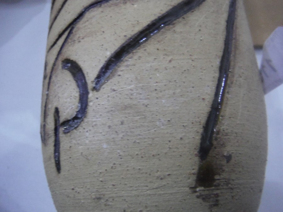 Studio pottery stoneware vase, shouldered with bro - Image 4 of 7