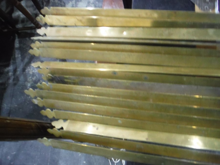 Brass stair rods with fittings - Image 3 of 5