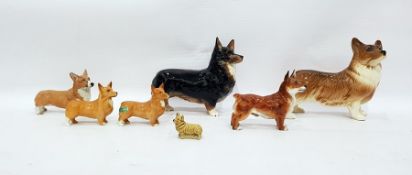 Beswick model corgi in black, tan and cream, Doult