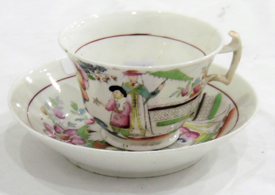 Two 19th century cabinet cups and saucers, a tea b - Image 2 of 3