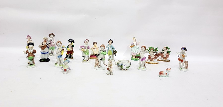 Quantity of continental porcelain figures, predomi