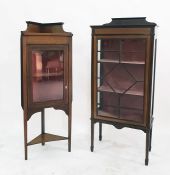Edwardian line inlaid mahogany display cabinet enc