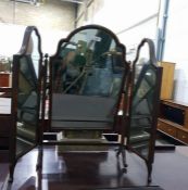 Mahogany framed three-fold dressing mirror