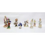 Eight continental porcelain figures including Capo