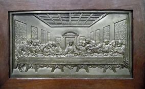 Metal relief of 'The Last Supper' by Leonardo Da Vinci, possibly by the Foundry workers at Newman E