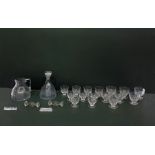 Quantity Baccharat cut pedestal glasses, various s