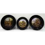 Three framed pot lids to include 'The Residence of