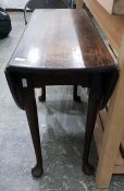 19th century mahogany swing leg table on turned ta