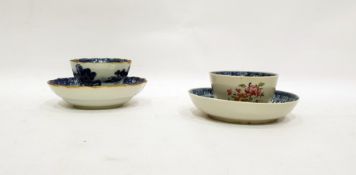 18th century porcelain tea bowl, enamel painted fl