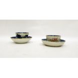18th century porcelain tea bowl, enamel painted fl