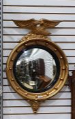 Circular convex mirror with moulded eagle surmount