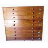 19th century mahogany architect's/folio chest of n