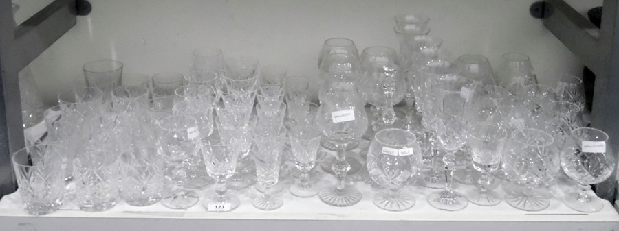 Large quantity of stemmed wines, hocks, tumblers a