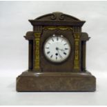 19th century French marble mantel clock, stepped a