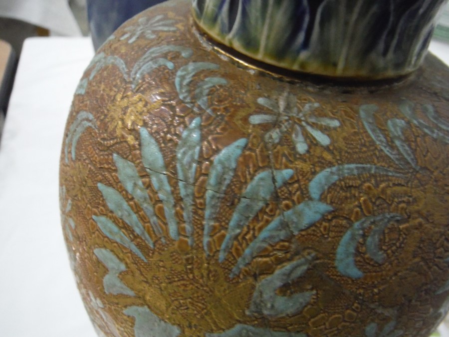 Doulton stoneware vase with bulbous neck, shoulder - Image 6 of 16
