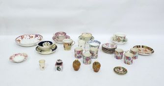 Quantity 19th century English china cups and sauce