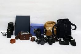 Canon AE1 camera, Canon digital camera, lens, AGFA