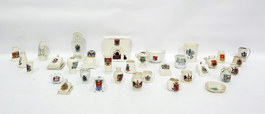 Collection of crested china pots and other items i