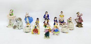 Continental porcelain figures including several ma
