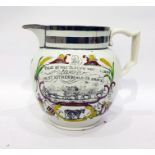 19th century commemorative jug having silver lustr
