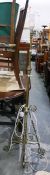 20th century brass standard lamp with scrolled dec