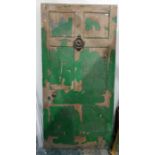 Pine panelled door with iron door knocker, 101cm