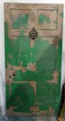 Pine panelled door with iron door knocker, 101cm