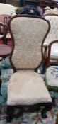Victorian mahogany framed high pad backed chair wi