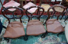 Three Victorian stained as mahogany standard chair