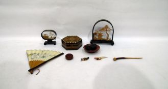 Assorted treenware and other items to include pot