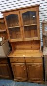 Modern pine kitchen cabinet/dresser, the upper sec