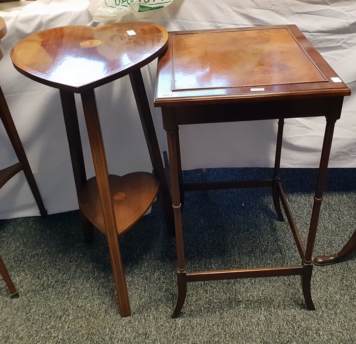 Mahogany rectangular top occasional table with ins