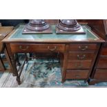 Edwardian single pedestal kneehole writing desk wi