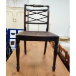 Set of four mahogany framed cane seated chairs wit