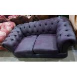 Modern deep buttoned purple upholstered two-seat C