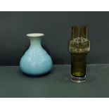 Riihimaki type green and clear vase and studio pot