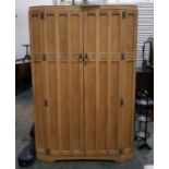 20th century oak wardrobe with moulded pediment ab