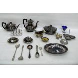 Quantity of silver plate to include coffee pot, te