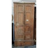 19th century pine kitchen cupboard enclosed by six