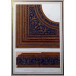 Framed antique wallpaper, marked 'Cai Savorelli Pi