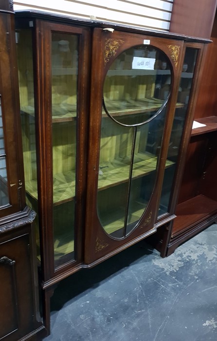 Edwardian china display cabinet enclosed by bar gl