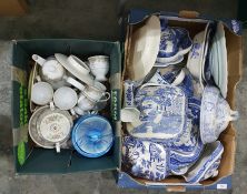 Quantity blue and white pottery tureens 'Willow' p